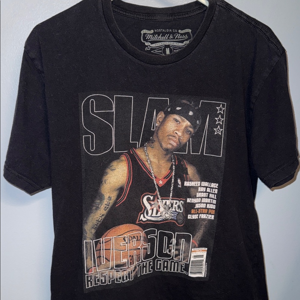 Mitchell & Ness Black Iverson Graphic Tee